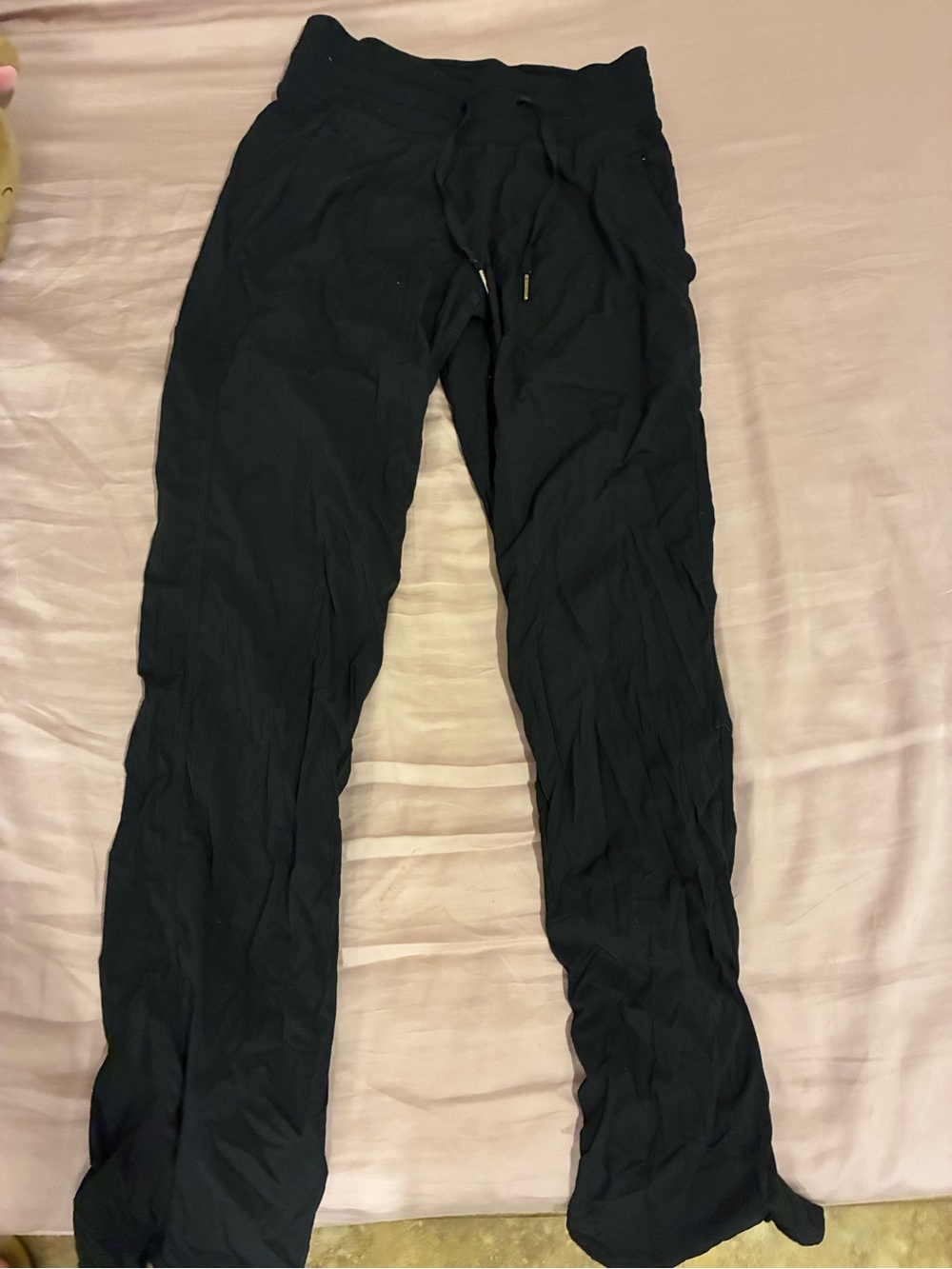 lululemon athletica Black Track Pants with Drawstring Waist